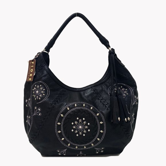Fiore by Isabella Fiore Studded Floral Hobo - Picture 1 of 9